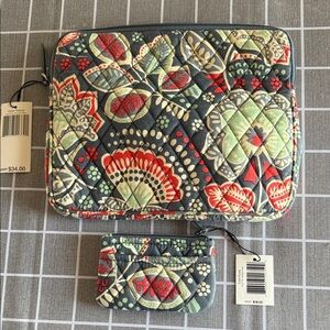 Vera Bradley Quilted Floral Tablet Sleeve and Coin Purse NWT
